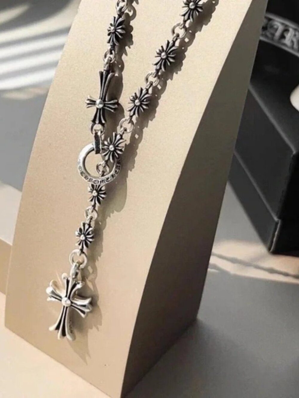 Chrome Hearts Silver Cross Necklace